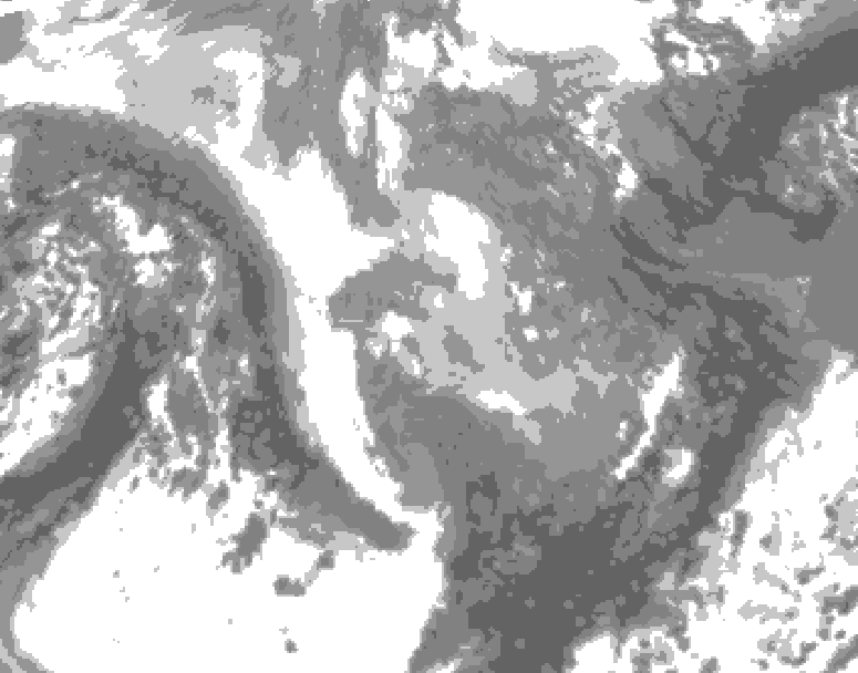 GDPS total cloud 084 hour forecast chart for Canada based on 2026/01/07 0000Z data