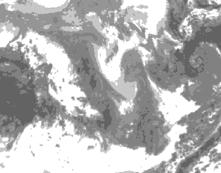 GDPS total cloud 156 hour forecast chart for Canada based on 2026/01/07 0000Z data