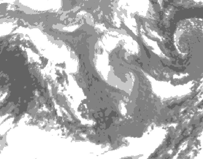 GDPS total cloud 168 hour forecast chart for Canada based on 2026/01/07 0000Z data