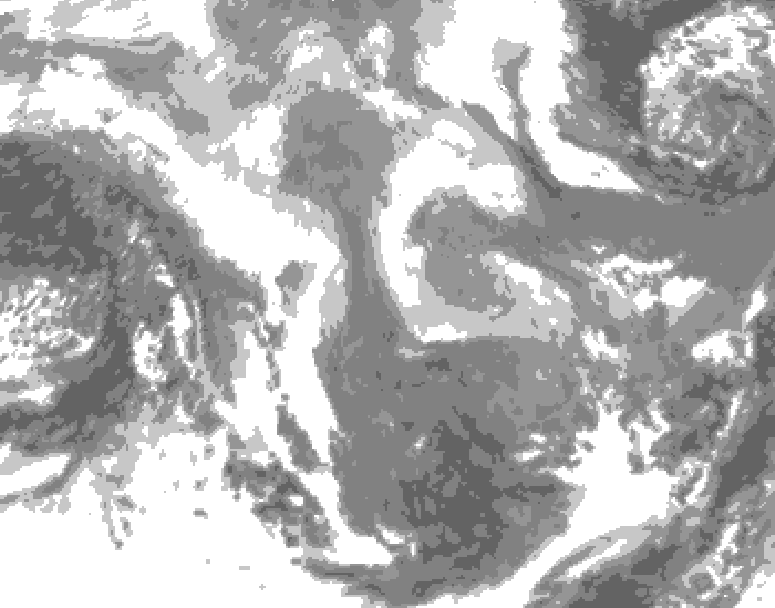 GDPS total cloud 180 hour forecast chart for Canada based on 2026/01/07 0000Z data