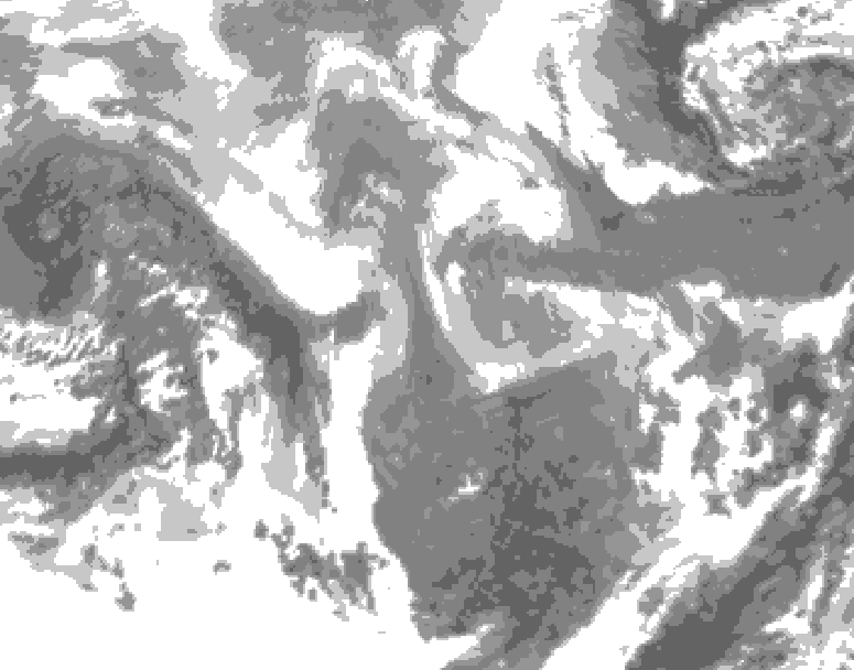 GDPS total cloud 186 hour forecast chart for Canada based on 2026/01/07 0000Z data