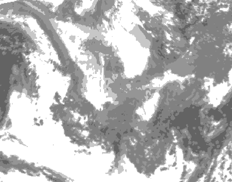 GDPS total cloud 216 hour forecast chart for Canada based on 2026/01/07 0000Z data