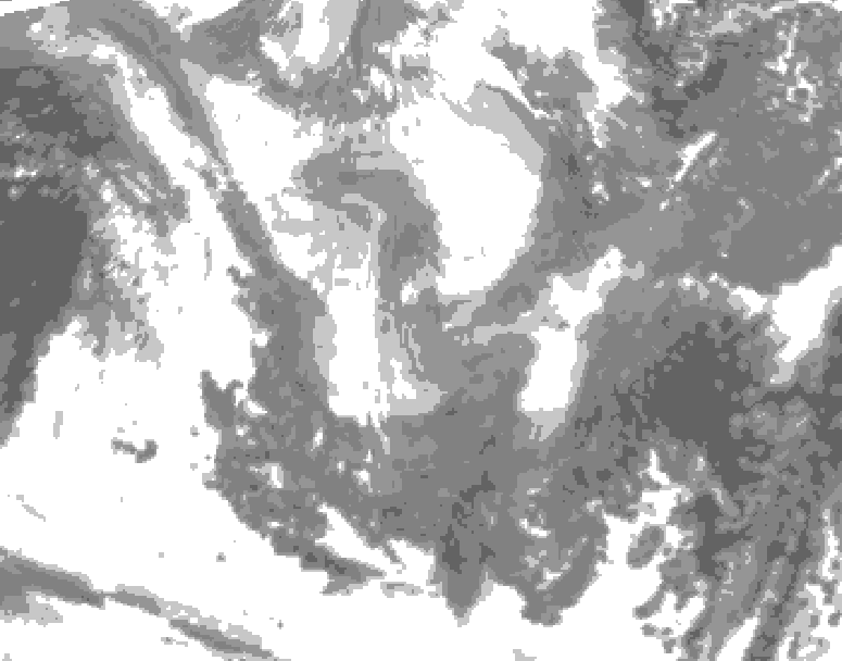 GDPS total cloud 222 hour forecast chart for Canada based on 2026/01/07 0000Z data