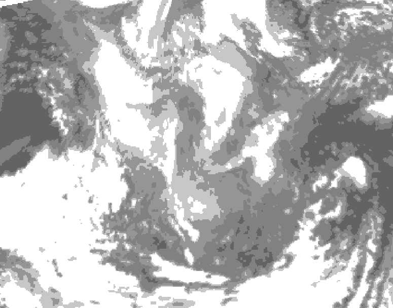 GDPS total cloud 234 hour forecast chart for Canada based on 2026/01/07 0000Z data