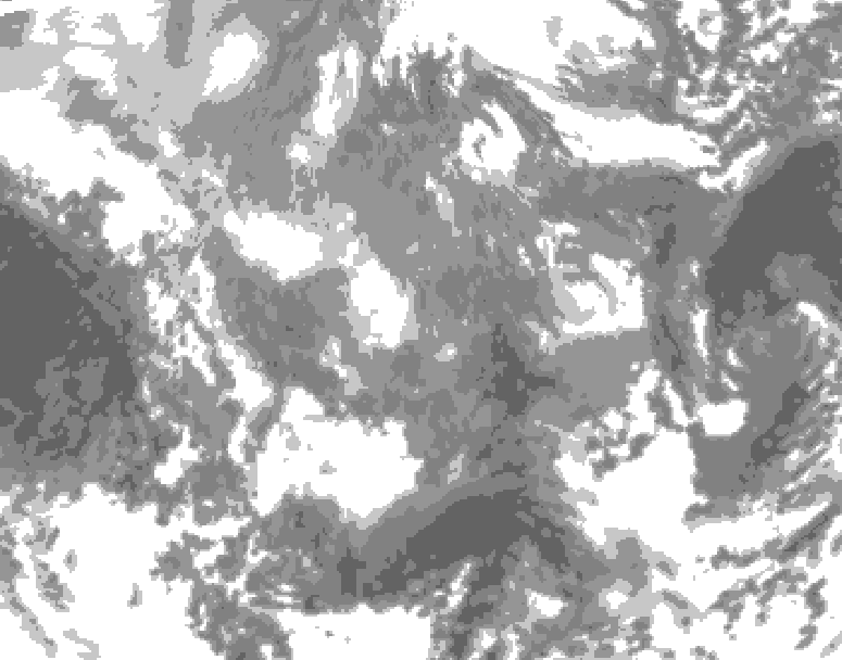 GDPS total cloud 036 hour forecast chart for Canada based on 2026/01/07 1200Z data