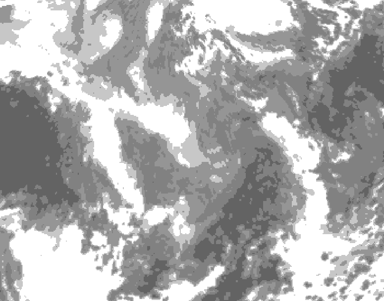 GDPS total cloud 048 hour forecast chart for Canada based on 2026/01/07 1200Z data