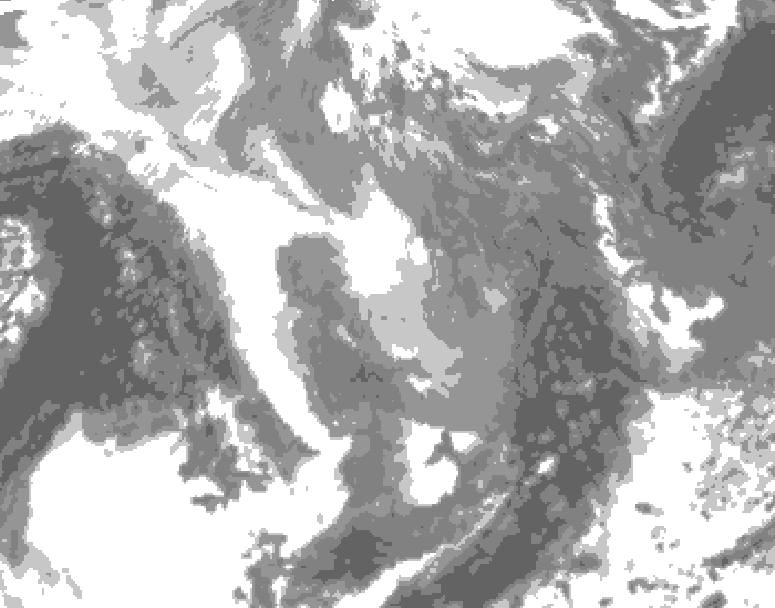 GDPS total cloud 060 hour forecast chart for Canada based on 2026/01/07 1200Z data