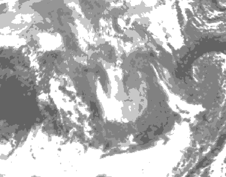 GDPS total cloud 144 hour forecast chart for Canada based on 2026/01/07 1200Z data
