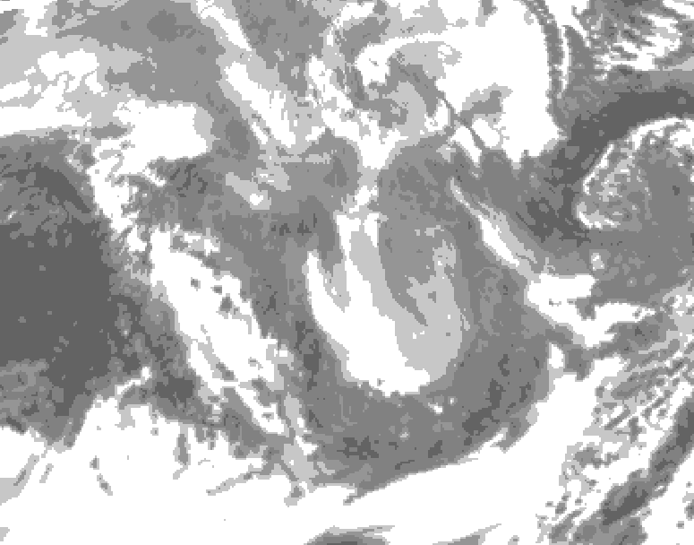 GDPS total cloud 150 hour forecast chart for Canada based on 2026/01/07 1200Z data