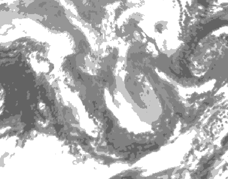GDPS total cloud 156 hour forecast chart for Canada based on 2026/01/07 1200Z data