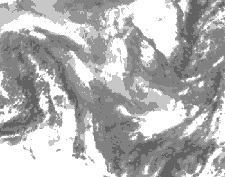 GDPS total cloud 174 hour forecast chart for Canada based on 2026/01/07 1200Z data