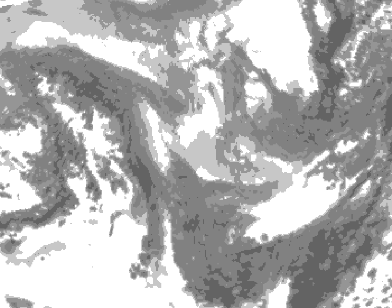 GDPS total cloud 180 hour forecast chart for Canada based on 2026/01/07 1200Z data