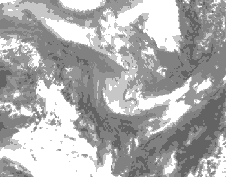 GDPS total cloud 192 hour forecast chart for Canada based on 2026/01/07 1200Z data