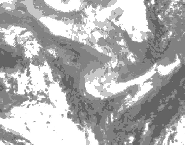 GDPS total cloud 198 hour forecast chart for Canada based on 2026/01/07 1200Z data