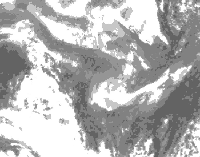 GDPS total cloud 204 hour forecast chart for Canada based on 2026/01/07 1200Z data