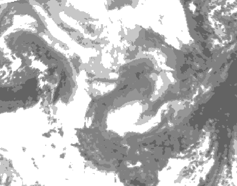 GDPS total cloud 222 hour forecast chart for Canada based on 2026/01/07 1200Z data