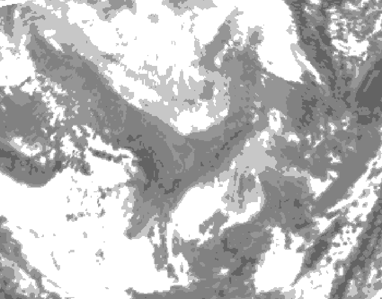 GDPS total cloud 240 hour forecast chart for Canada based on 2026/01/07 1200Z data