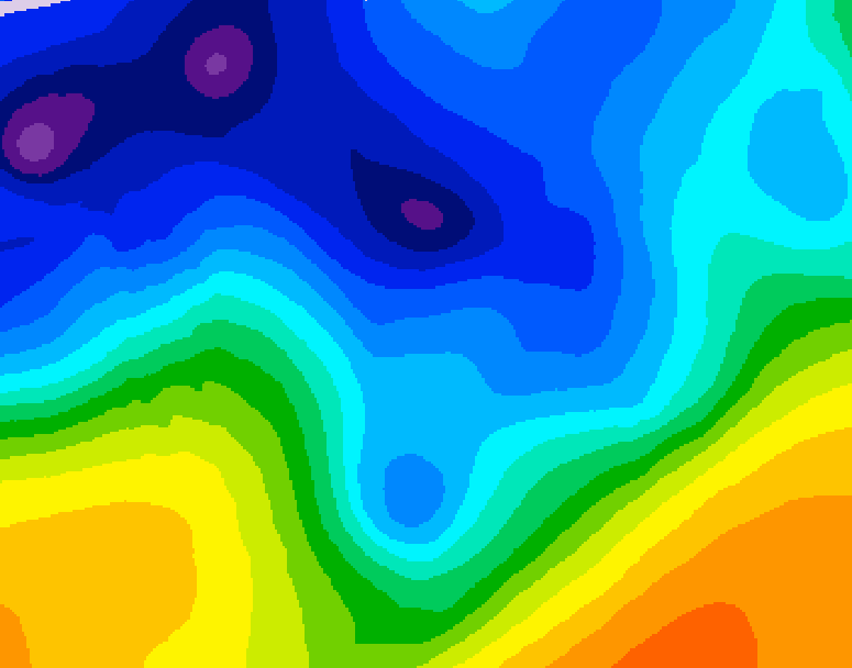 GDPS 500 millibar geopotential height 060 hour forecast chart for Canada based on 2026/01/08 0000Z data