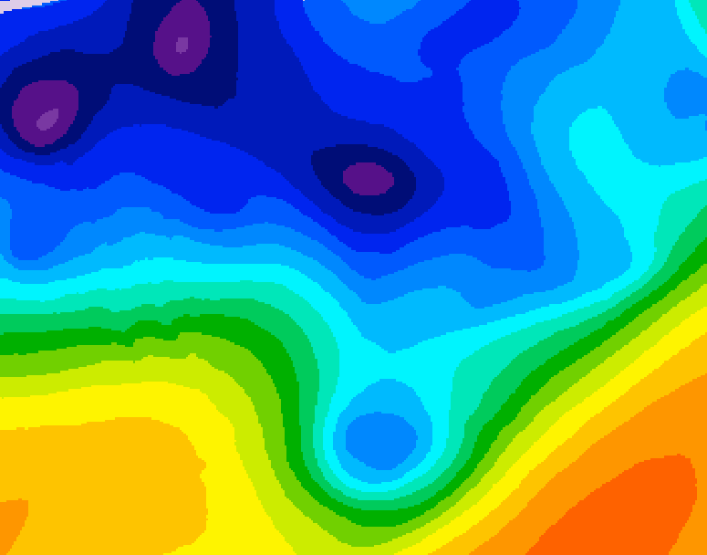 GDPS 500 millibar geopotential height 072 hour forecast chart for Canada based on 2026/01/08 0000Z data