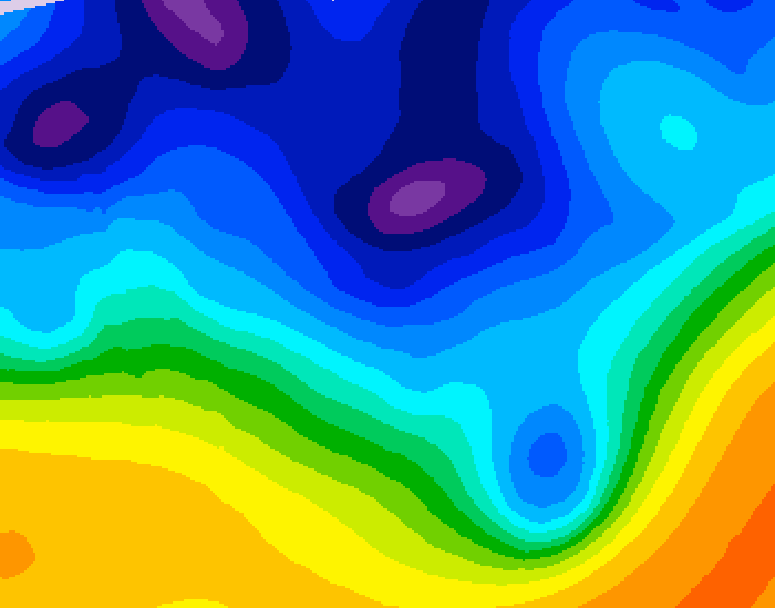 GDPS 500 millibar geopotential height 096 hour forecast chart for Canada based on 2026/01/08 0000Z data