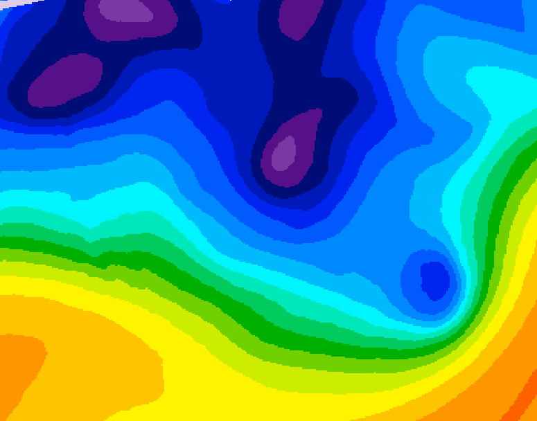 GDPS 500 millibar geopotential height 108 hour forecast chart for Canada based on 2026/01/08 0000Z data