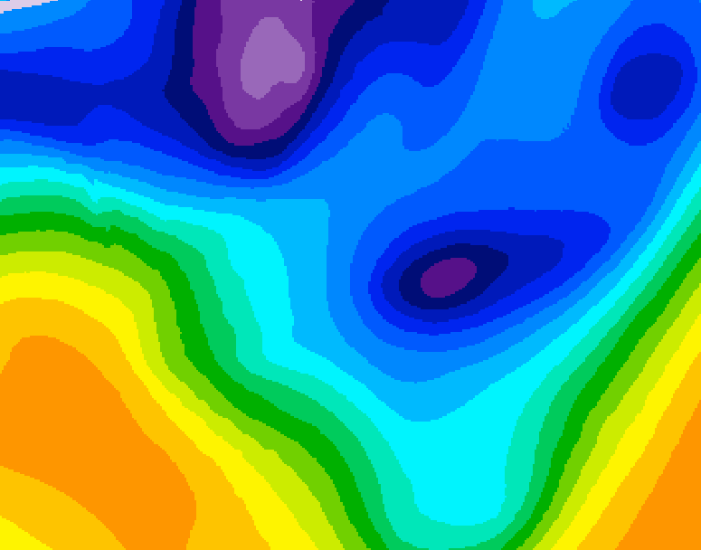 GDPS 500 millibar geopotential height 180 hour forecast chart for Canada based on 2026/01/08 0000Z data