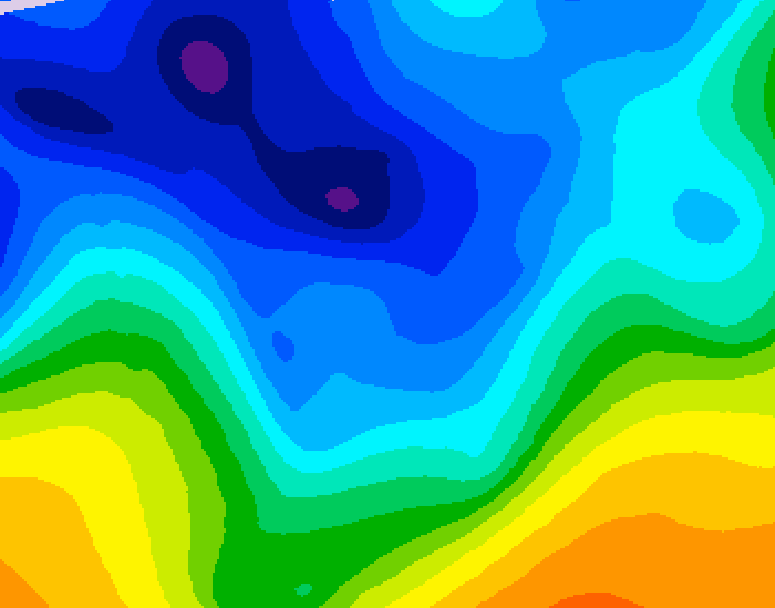 GDPS 500 millibar geopotential height 030 hour forecast chart for Canada based on 2026/01/08 1200Z data