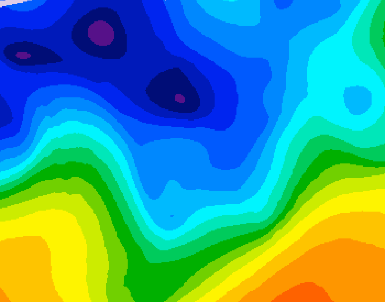 GDPS 500 millibar geopotential height 036 hour forecast chart for Canada based on 2026/01/08 1200Z data