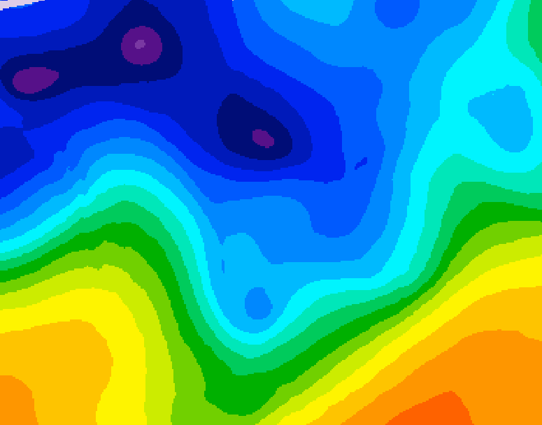 GDPS 500 millibar geopotential height 042 hour forecast chart for Canada based on 2026/01/08 1200Z data