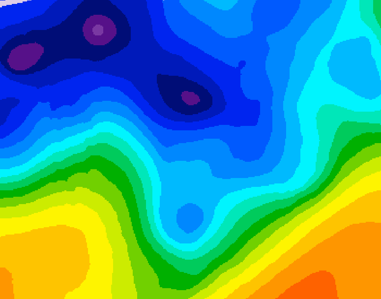 GDPS 500 millibar geopotential height 048 hour forecast chart for Canada based on 2026/01/08 1200Z data
