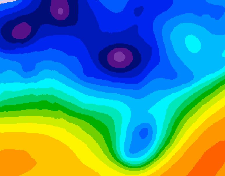 GDPS 500 millibar geopotential height 072 hour forecast chart for Canada based on 2026/01/08 1200Z data