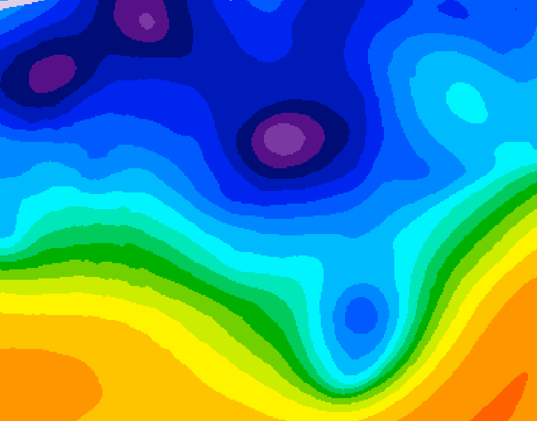 GDPS 500 millibar geopotential height 078 hour forecast chart for Canada based on 2026/01/08 1200Z data