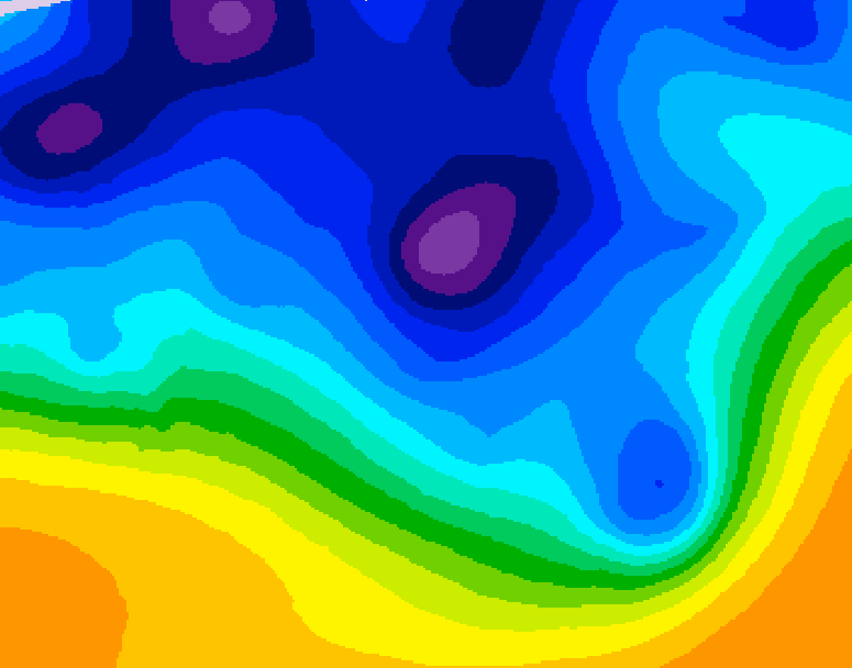 GDPS 500 millibar geopotential height 090 hour forecast chart for Canada based on 2026/01/08 1200Z data