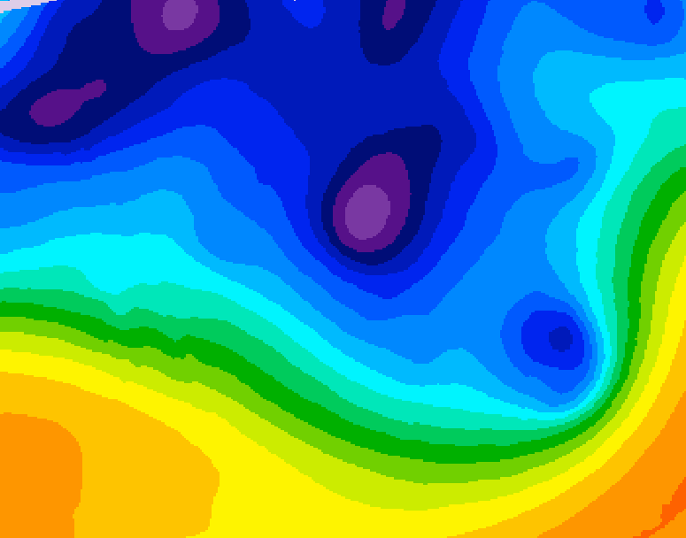 GDPS 500 millibar geopotential height 096 hour forecast chart for Canada based on 2026/01/08 1200Z data