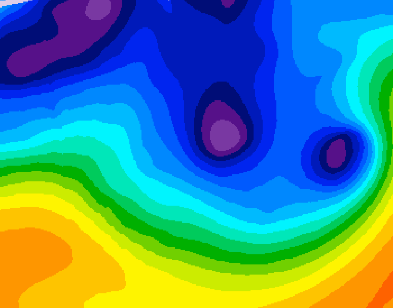 GDPS 500 millibar geopotential height 108 hour forecast chart for Canada based on 2026/01/08 1200Z data