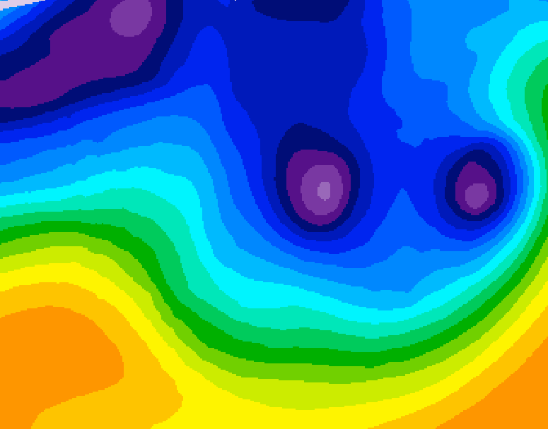 GDPS 500 millibar geopotential height 114 hour forecast chart for Canada based on 2026/01/08 1200Z data