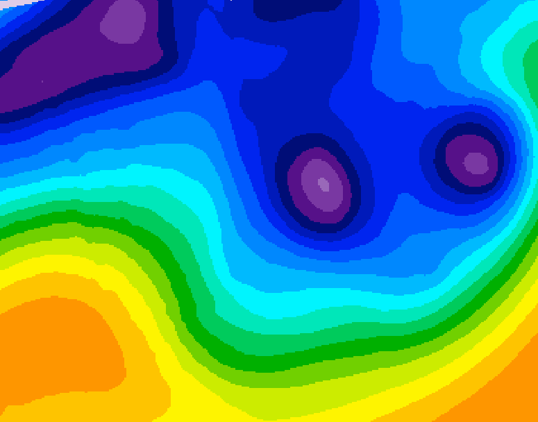 GDPS 500 millibar geopotential height 120 hour forecast chart for Canada based on 2026/01/08 1200Z data