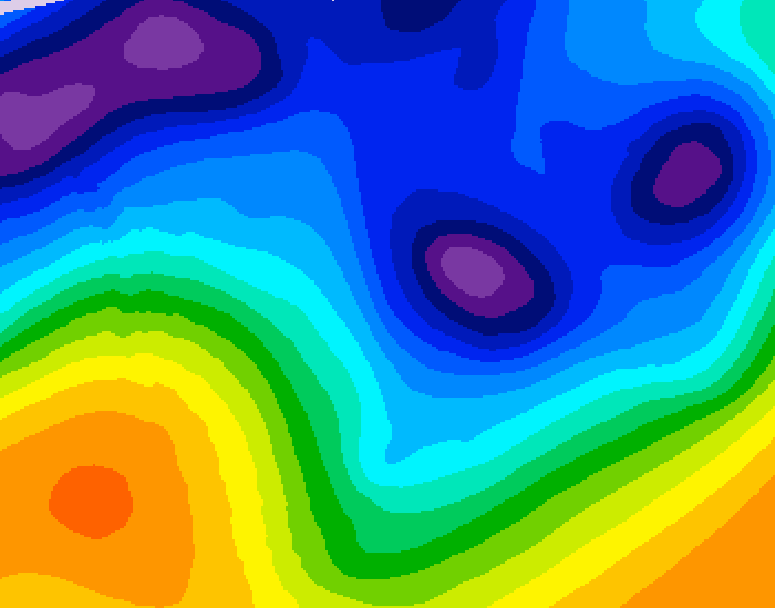 GDPS 500 millibar geopotential height 132 hour forecast chart for Canada based on 2026/01/08 1200Z data