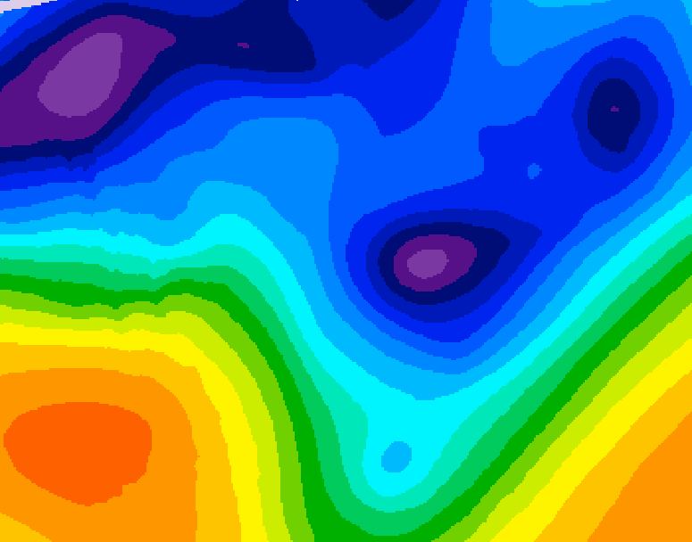 GDPS 500 millibar geopotential height 150 hour forecast chart for Canada based on 2026/01/08 1200Z data