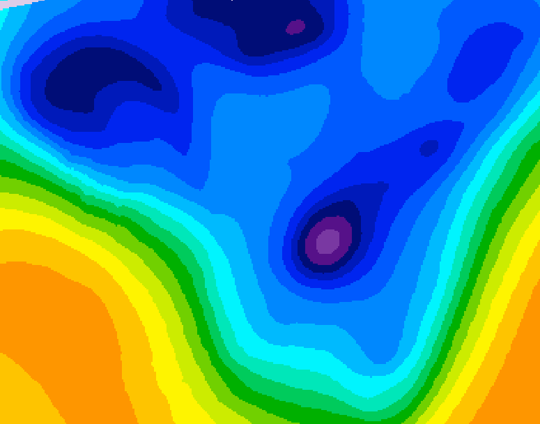 GDPS 500 millibar geopotential height 180 hour forecast chart for Canada based on 2026/01/08 1200Z data