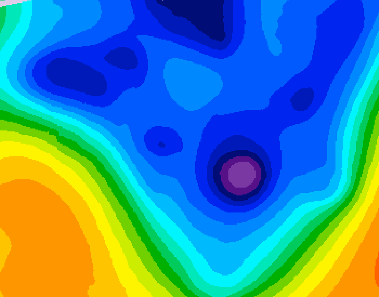 GDPS 500 millibar geopotential height 198 hour forecast chart for Canada based on 2026/01/08 1200Z data