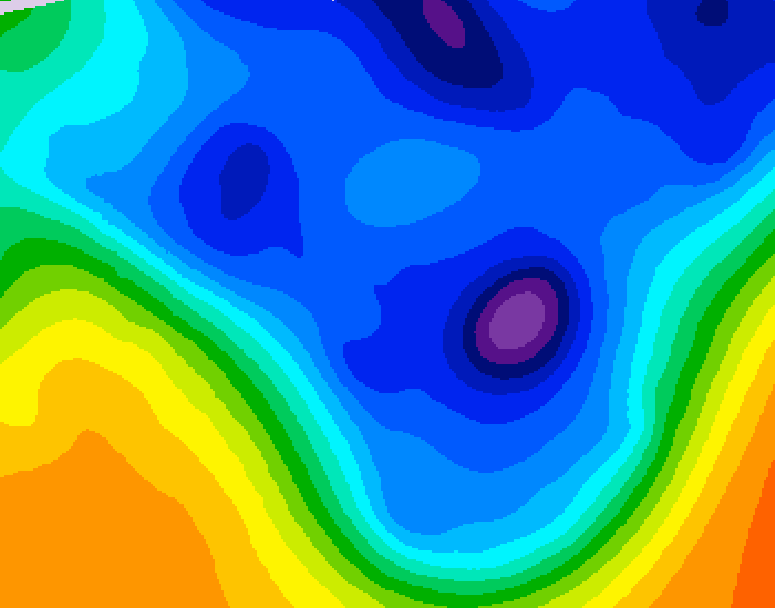 GDPS 500 millibar geopotential height 222 hour forecast chart for Canada based on 2026/01/08 1200Z data