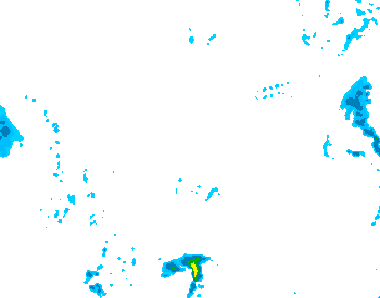 GDPS precipitation 006 hour forecast chart for Canada based on 2026/01/08 1200Z data