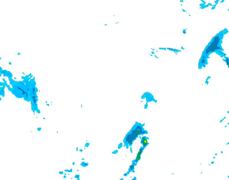 GDPS precipitation 018 hour forecast chart for Canada based on 2026/01/08 1200Z data