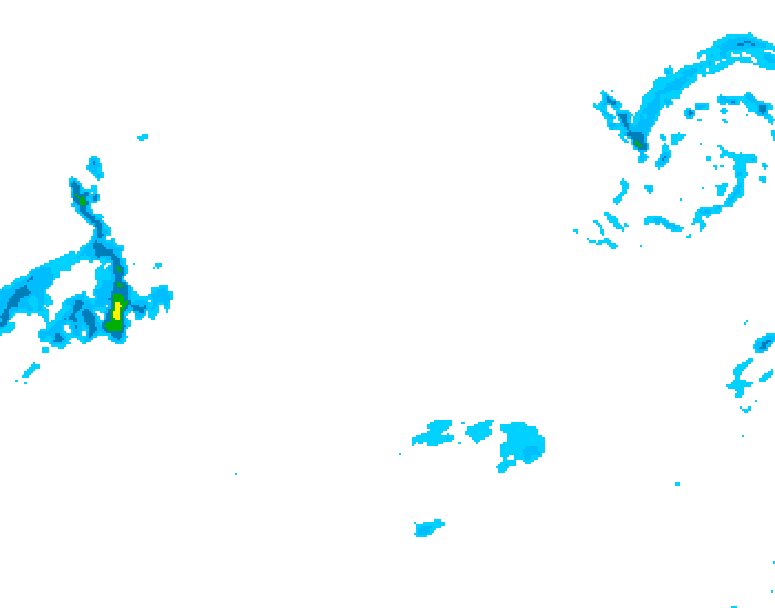 GDPS precipitation 132 hour forecast chart for Canada based on 2026/01/08 1200Z data