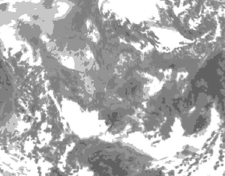 GDPS total cloud 012 hour forecast chart for Canada based on 2026/01/08 0000Z data