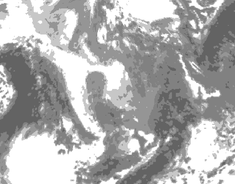 GDPS total cloud 048 hour forecast chart for Canada based on 2026/01/08 0000Z data