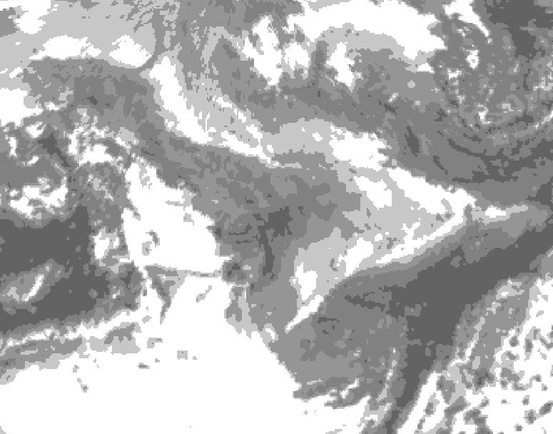 GDPS total cloud 084 hour forecast chart for Canada based on 2026/01/08 0000Z data