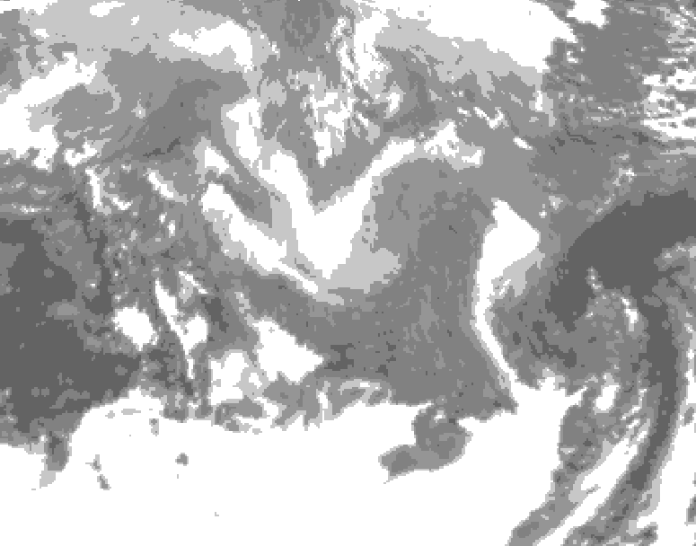 GDPS total cloud 114 hour forecast chart for Canada based on 2026/01/08 0000Z data
