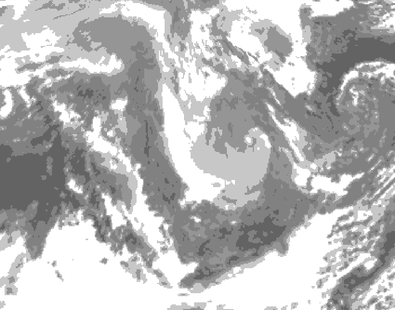 GDPS total cloud 138 hour forecast chart for Canada based on 2026/01/08 0000Z data